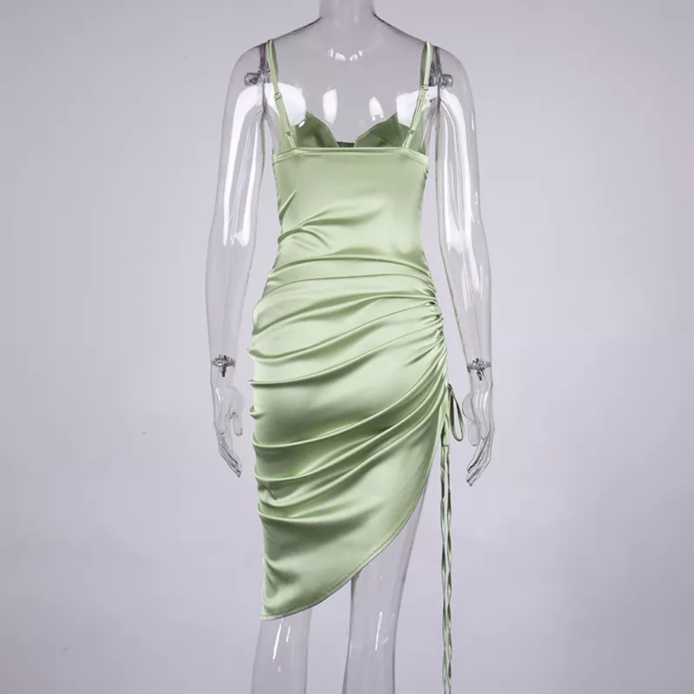 Mint green Satin dress - Picture 5 of 6